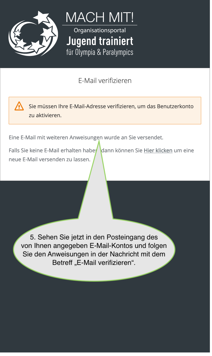 Registrierung – Schritt 5